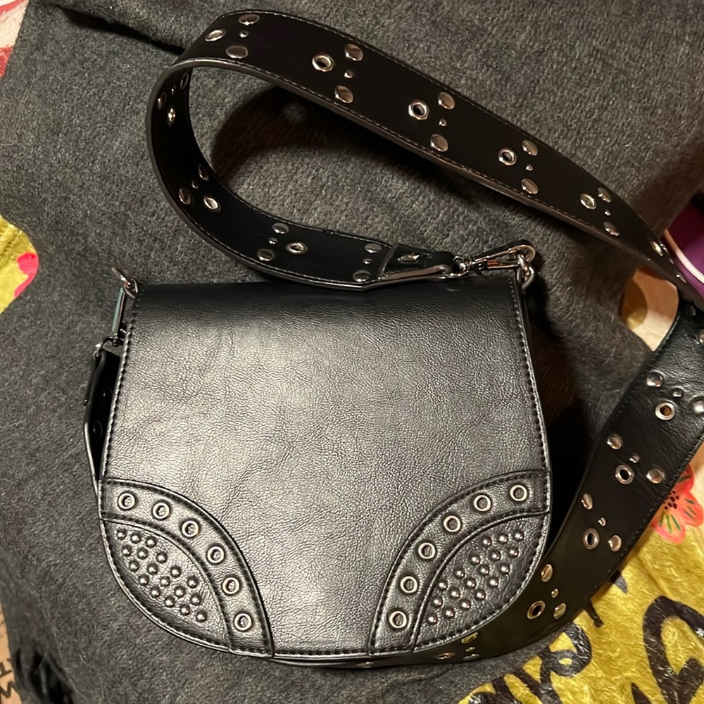 Dream Control Black Purse Silver Rivet Accents